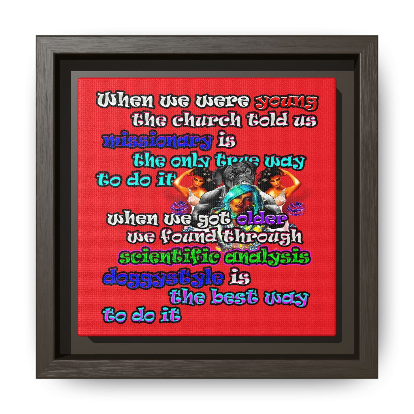 doggystyle - framed canvas art (red)