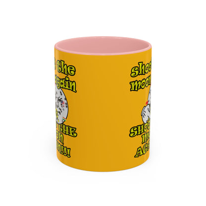 shoot the moon again - Accent Mug (yellow)