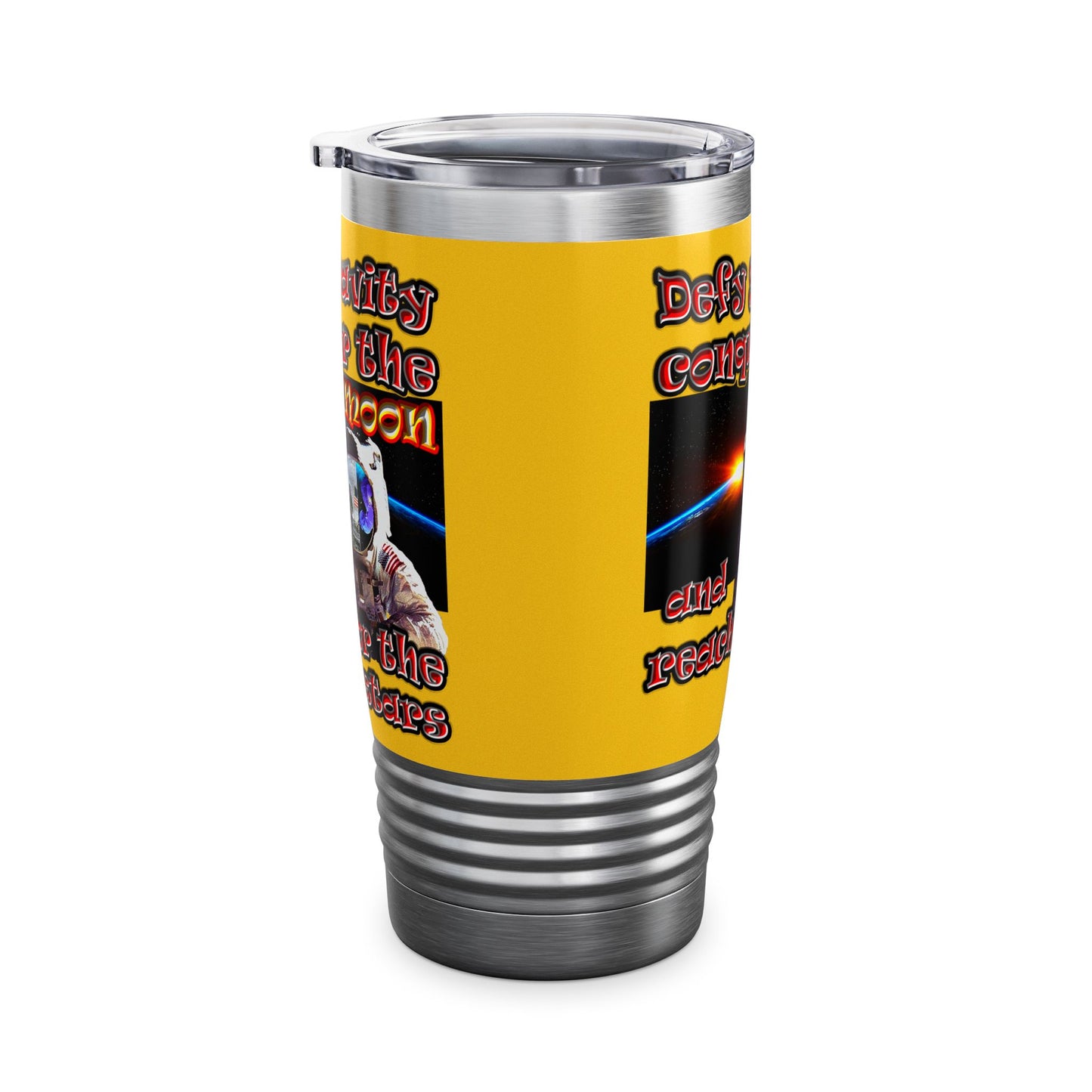 defy conquer reach - Ringneck Tumbler, 20oz (yellow)