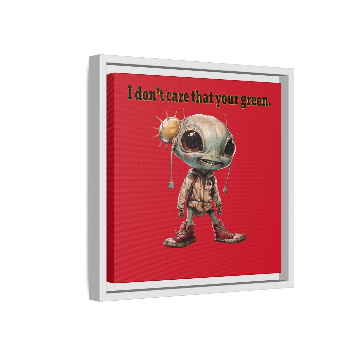 I don't care that your green - framed canvas art (dark red)
