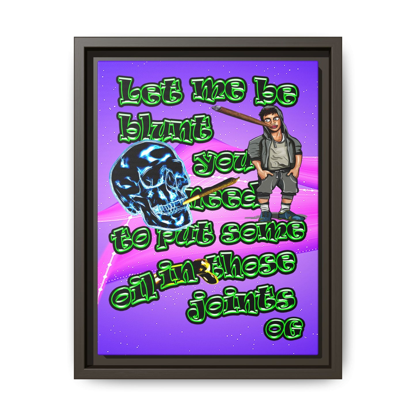 og - framed canvas art (purple-pink wave)