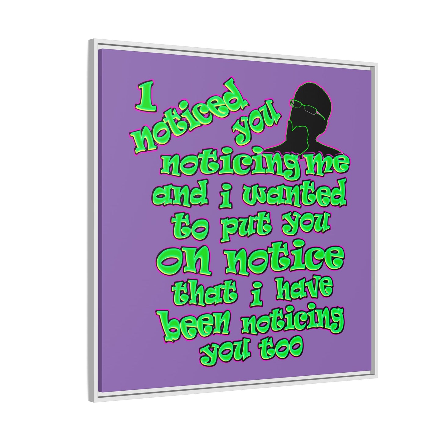 noticed you noticing - framed canvas art (light purple)