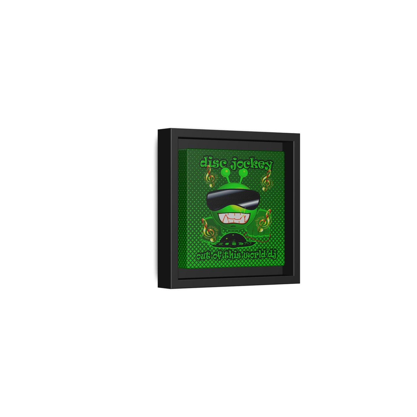 disc jockey - framed canvas art (logo green)