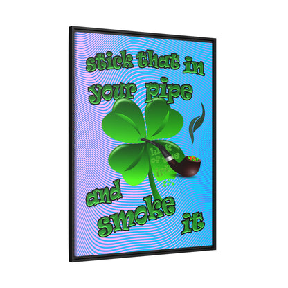 stick that in your pipe and smoke it - framed canvas art (light blue-purple wave)