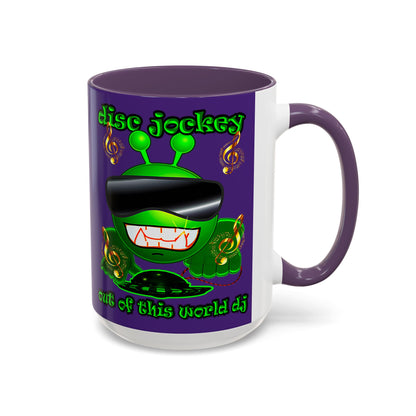 disc jockey - Accent Mug (purple)