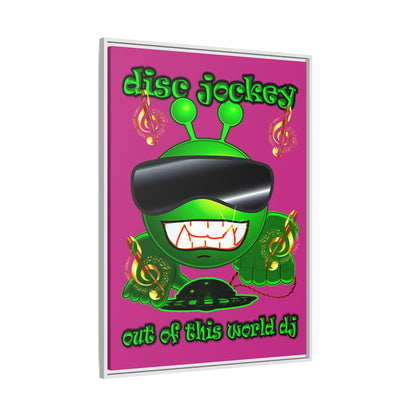 disc jockey - framed canvas art (pink)