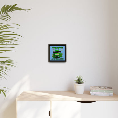 disc jockey - framed canvas art (light blue)