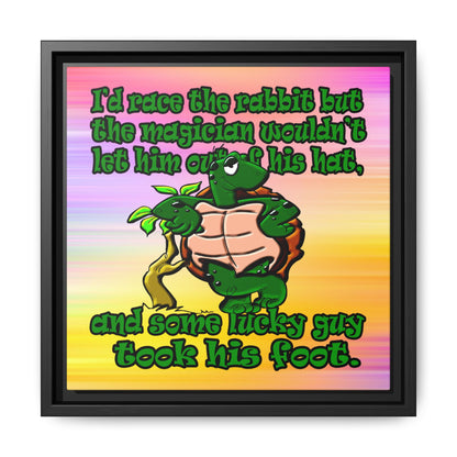 turtle race - framed canvas art (color blur)