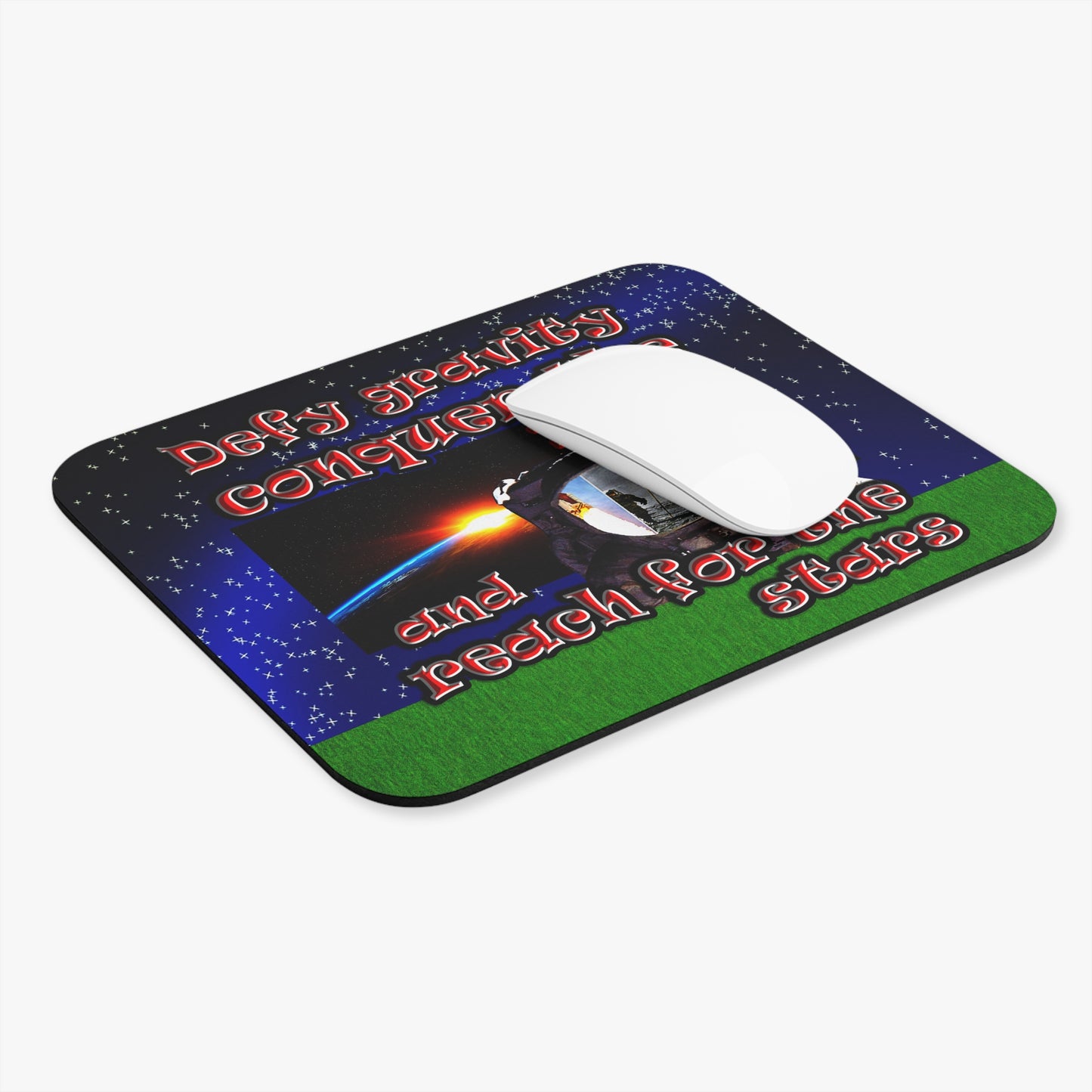 defy conquer reach - Mouse Pad (Rectangle) ('snoops' background)