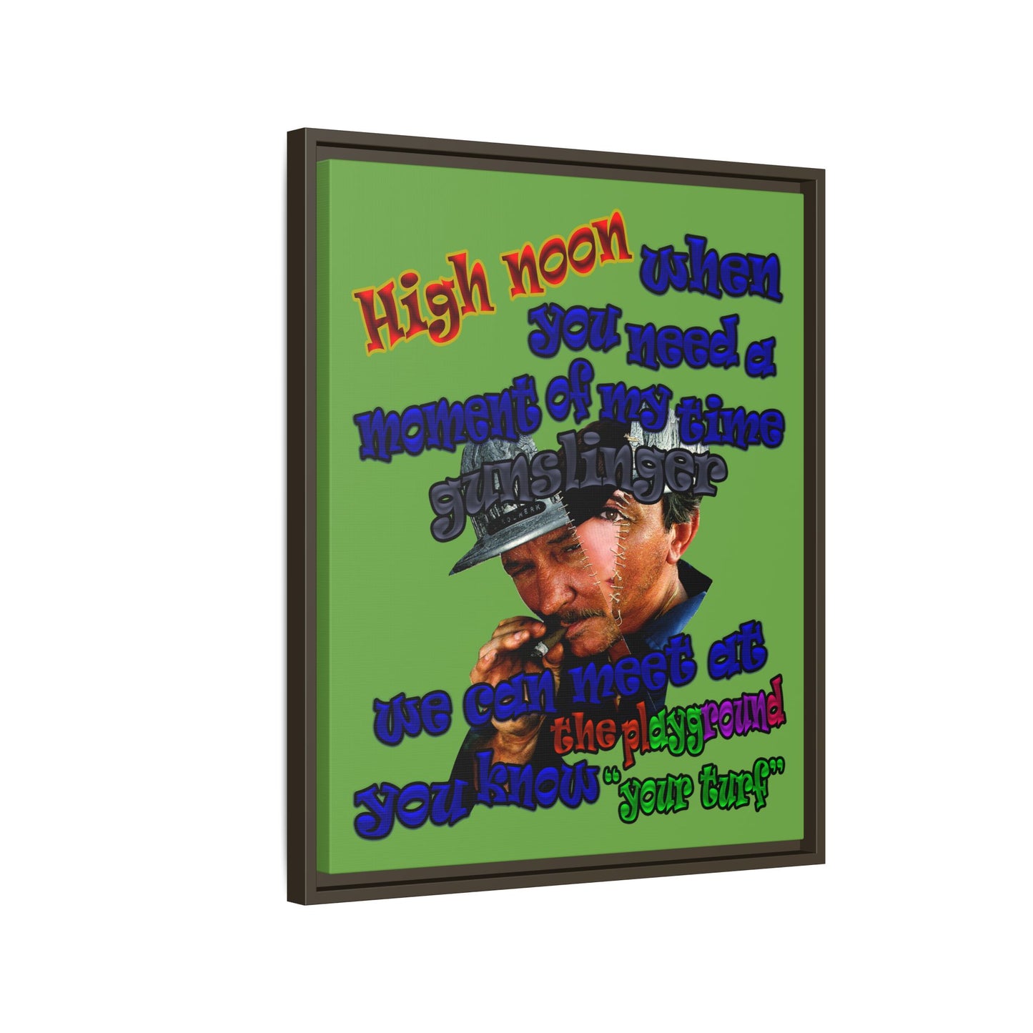 high noon - framed canvas art (green)