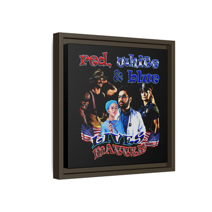 rw&b lives matter - framed canvas art (black)