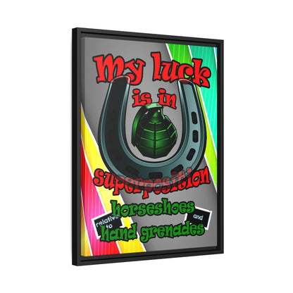 my luck - framed canvas art (rainbow split)