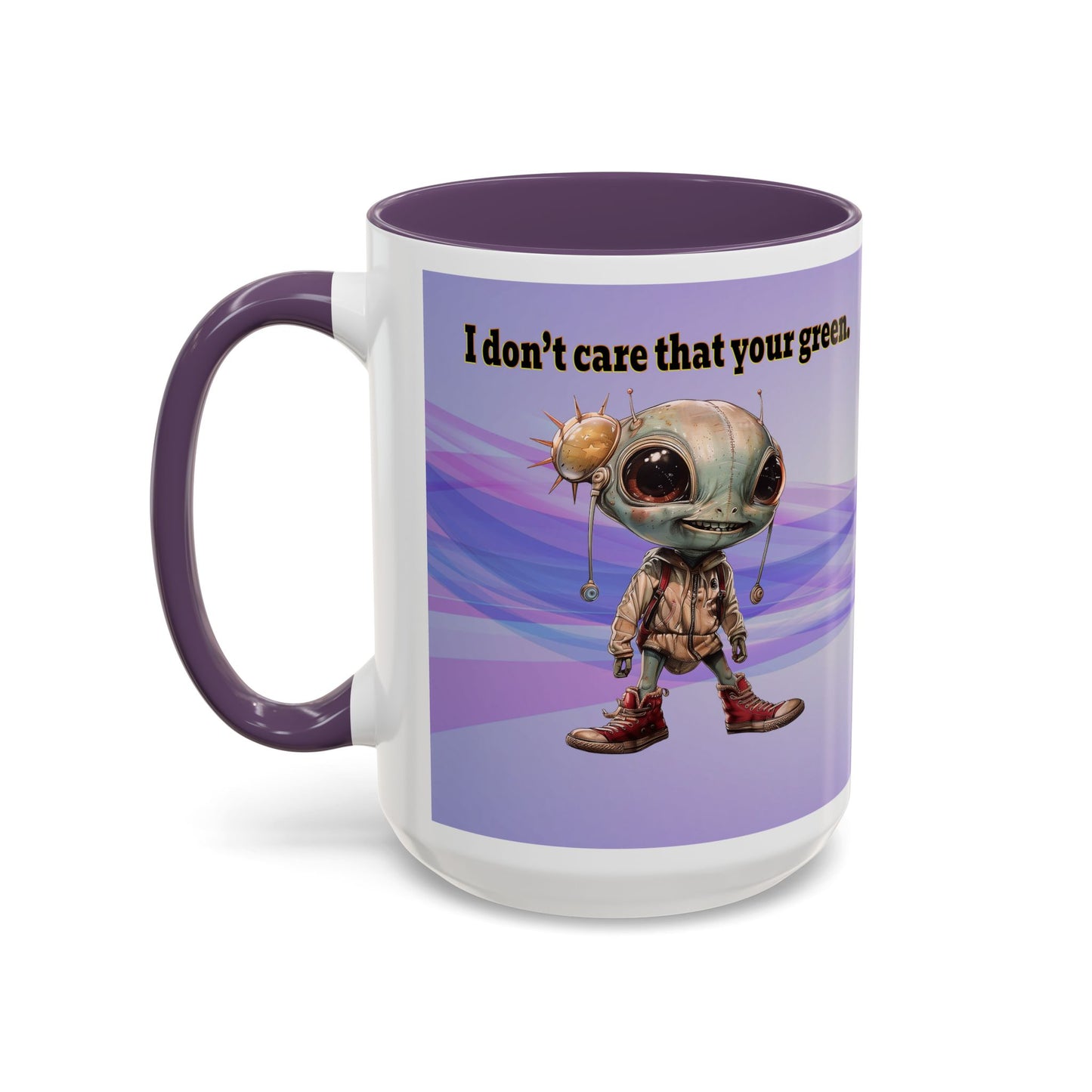 I don't care that your grey - Accent Mug (light blue-pink wave)