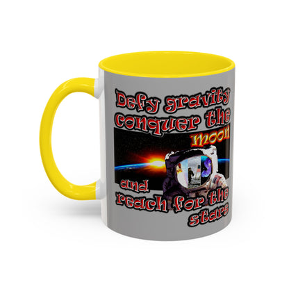 defy conquer reach - Accent Mug (light grey)