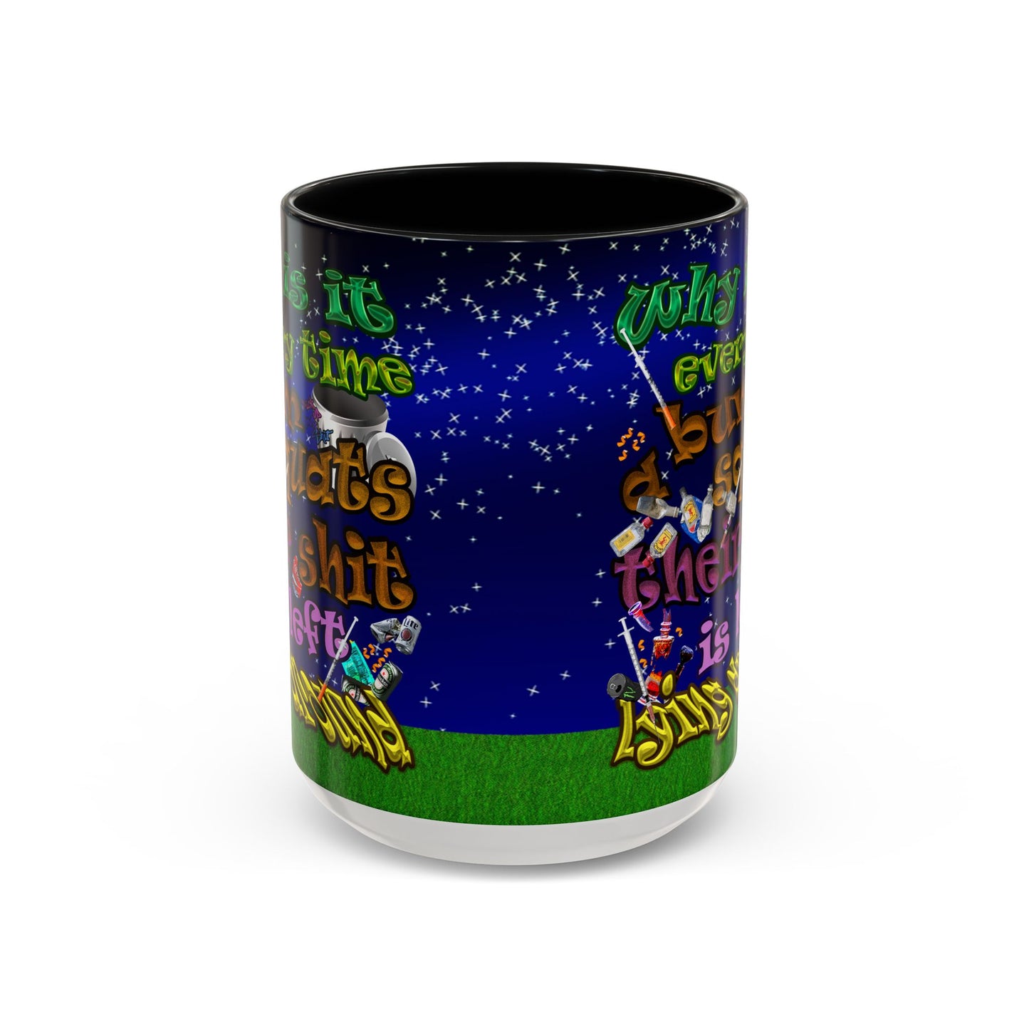 the bum's shit - Accent Mug ('snoops' background)