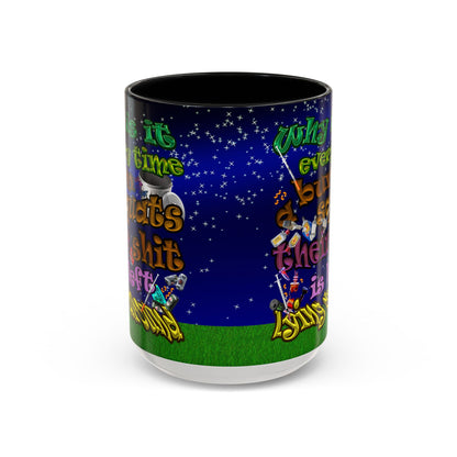 the bum's shit - Accent Mug ('snoops' background)