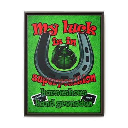 my luck - framed canvas art (green turf)