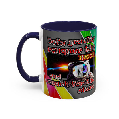 defy conquer reach - Accent Mug (rainbow split)