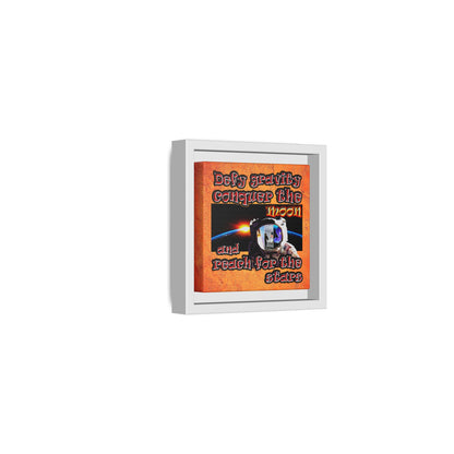 defy conquer reach - framed canvas art (burnt orange)