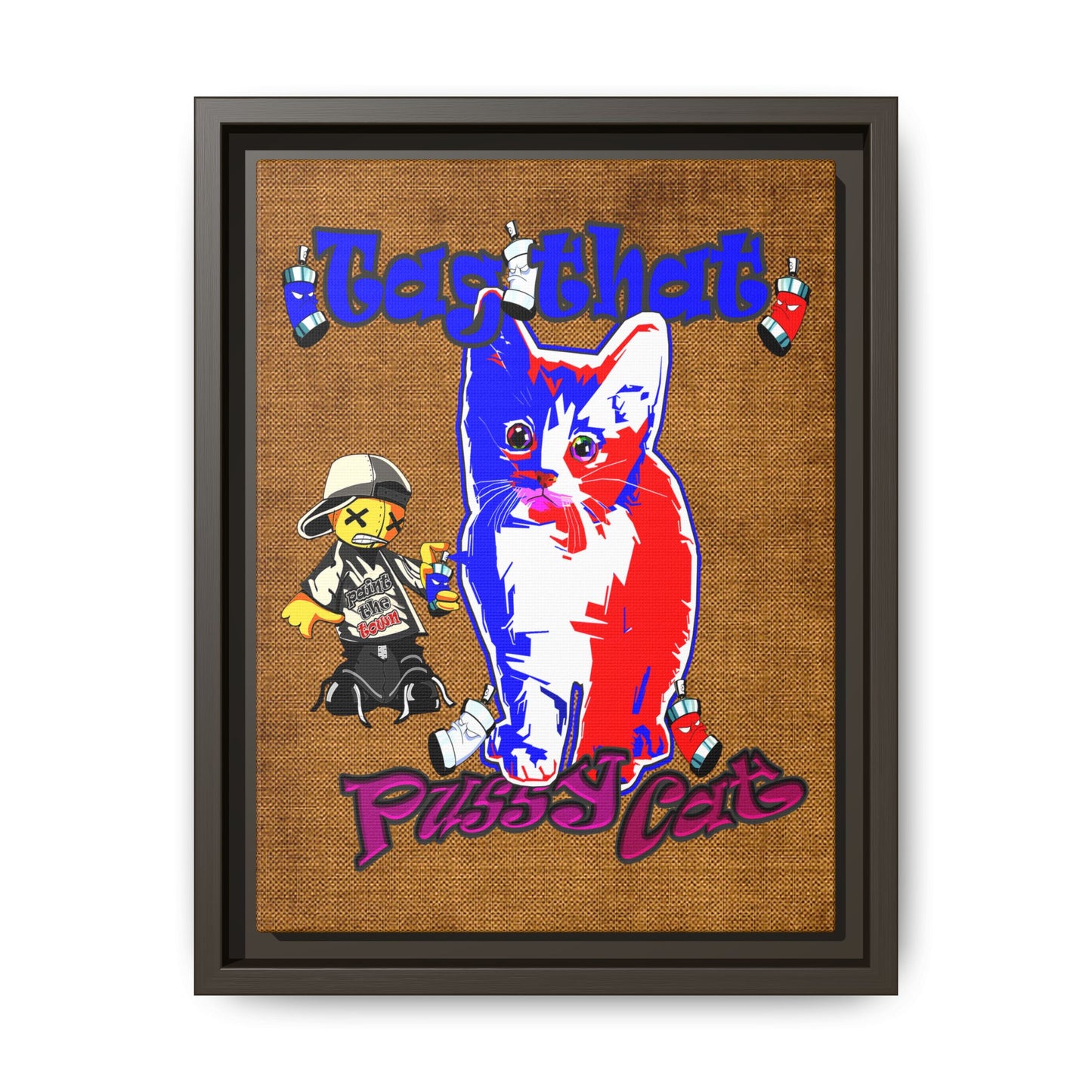 tag that - framed canvas art (brown papyrus)