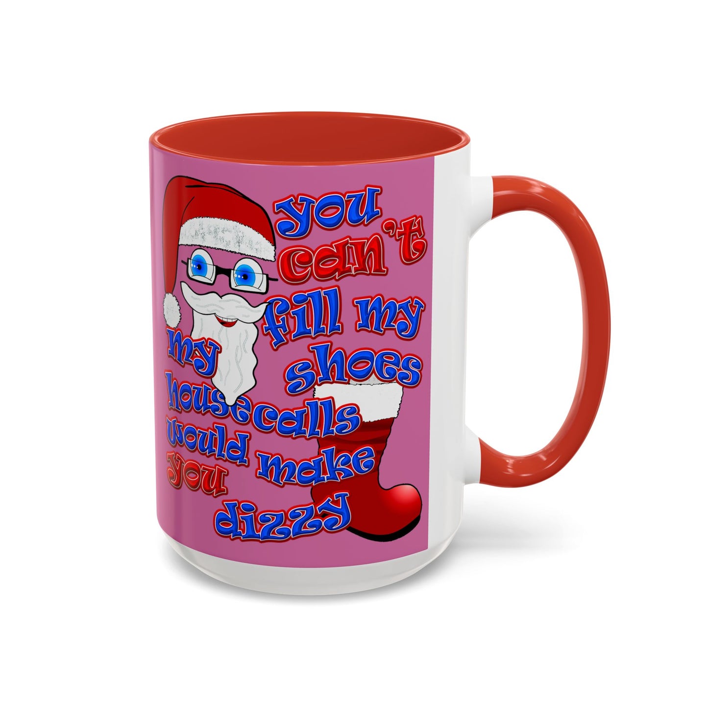 santa's shoes - Accent Mug (light pink)