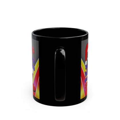 santa's shoes - Black Mug (rainbow split)