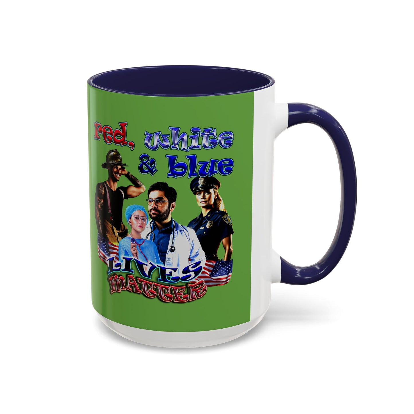 rw&b lives matter - Accent Mug (green)