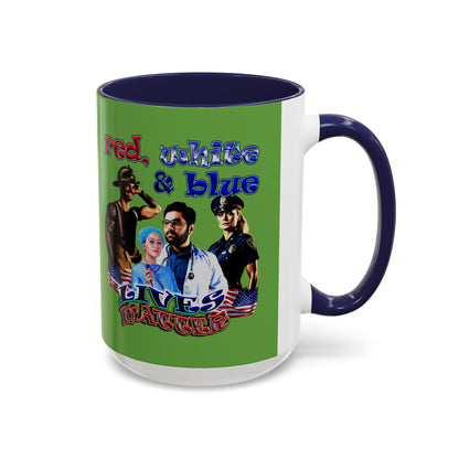 rw&b lives matter - Accent Mug (green)