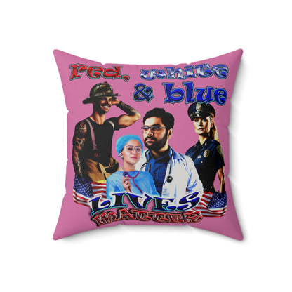 rw&b lives matter - Faux Suede Square Pillow - (light pink)