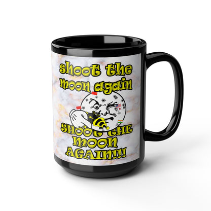 shoot the moon again - Black Mug (white marble)