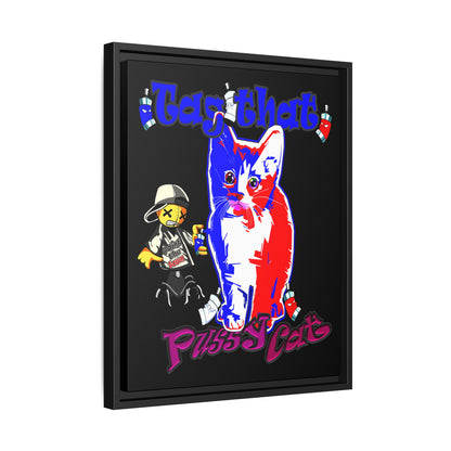 tag that - framed canvas art (black)