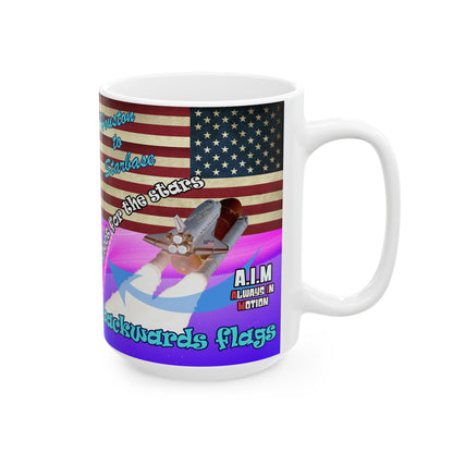 shoot for the stars - White Mug (purple-pink wave)