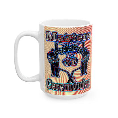 em cee squared - White Mug (yellow-orange wave)