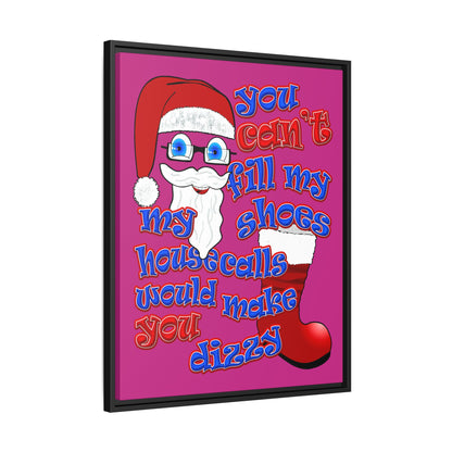 santa's shoes - framed canvas art (pink)