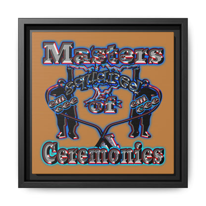 em cee squared - framed canvas art (light brown)