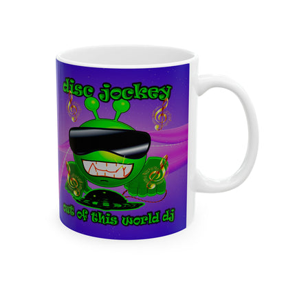 disc jockey - White Mug (purple-pink wave)