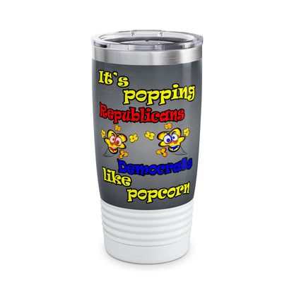 popping like popcorn - Ringneck Tumbler, 20oz (grey-light grey)