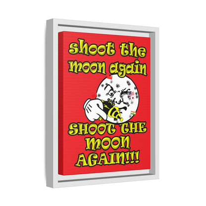 shoot the moon again - framed canvas art (red)