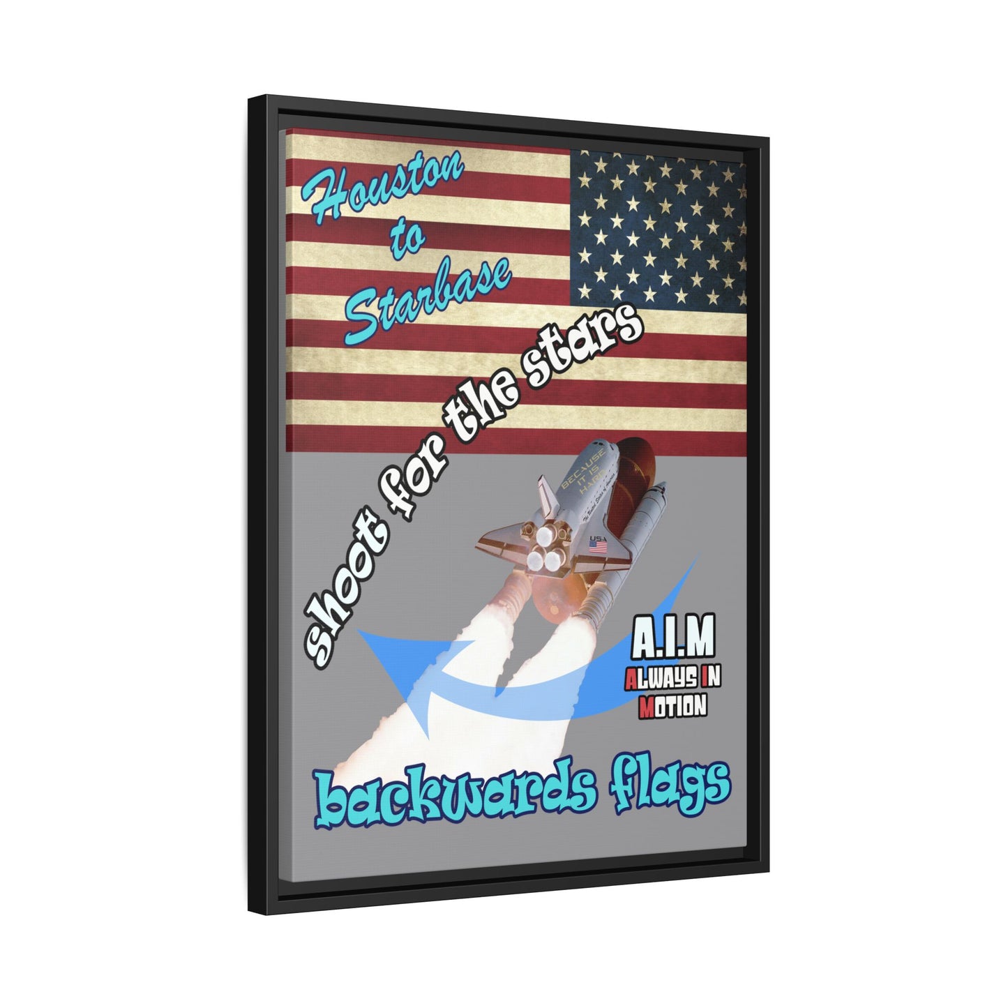 shoot for the stars - framed canvas art (grey)