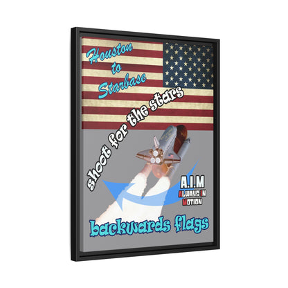 shoot for the stars - framed canvas art (grey)