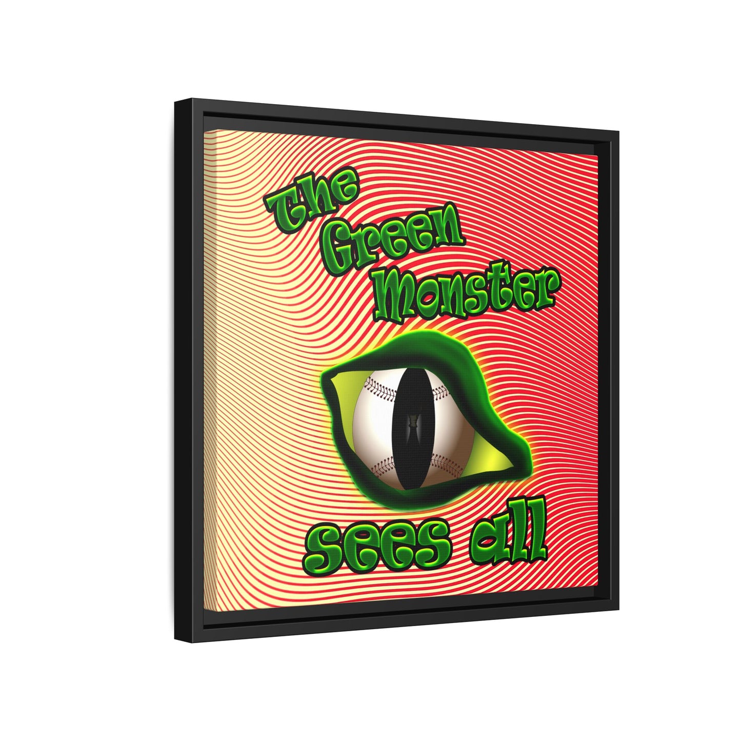 green monster - framed canvas art (yellow-orange wave)