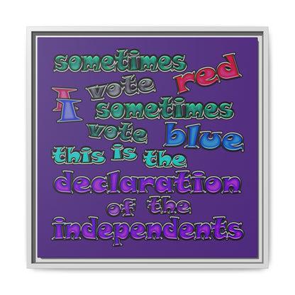 declaration of the independents - framed canvas art (purple)