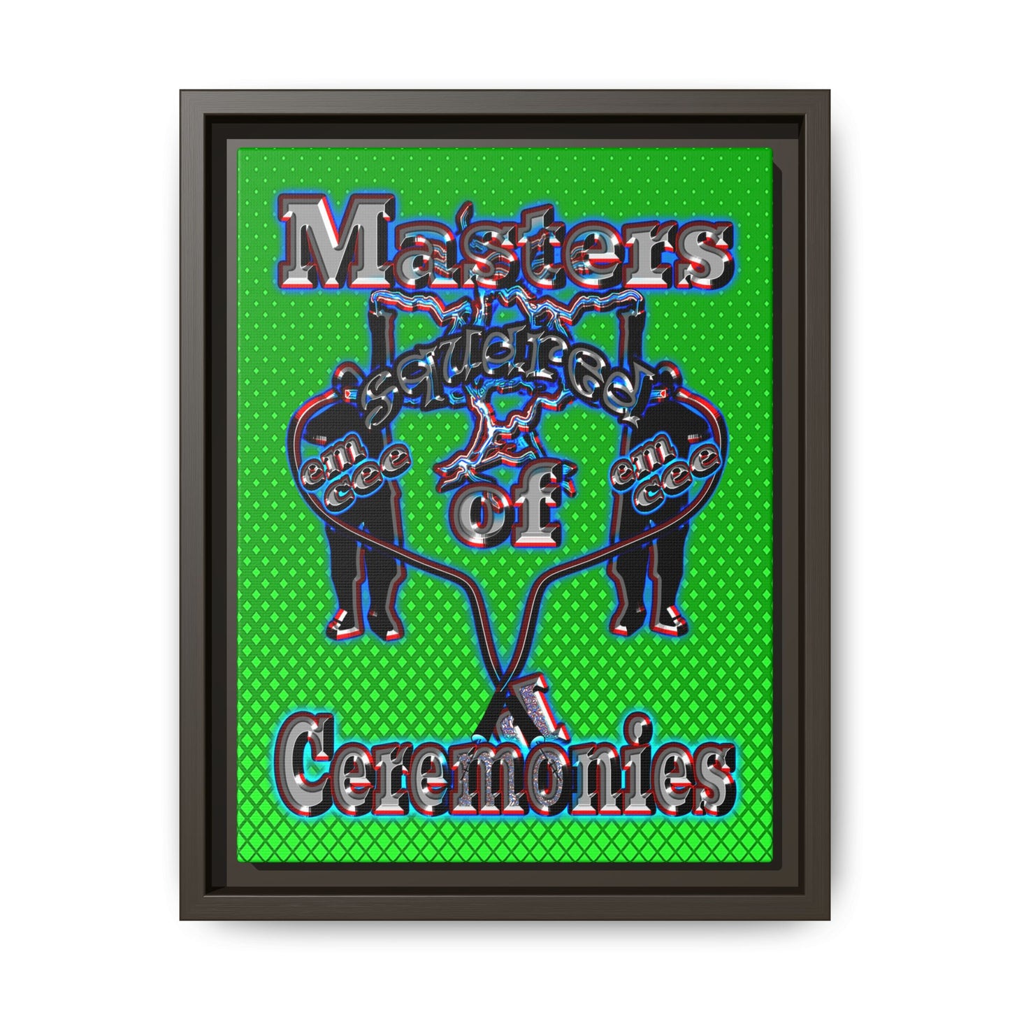em cee squared - framed canvas art (logo green)