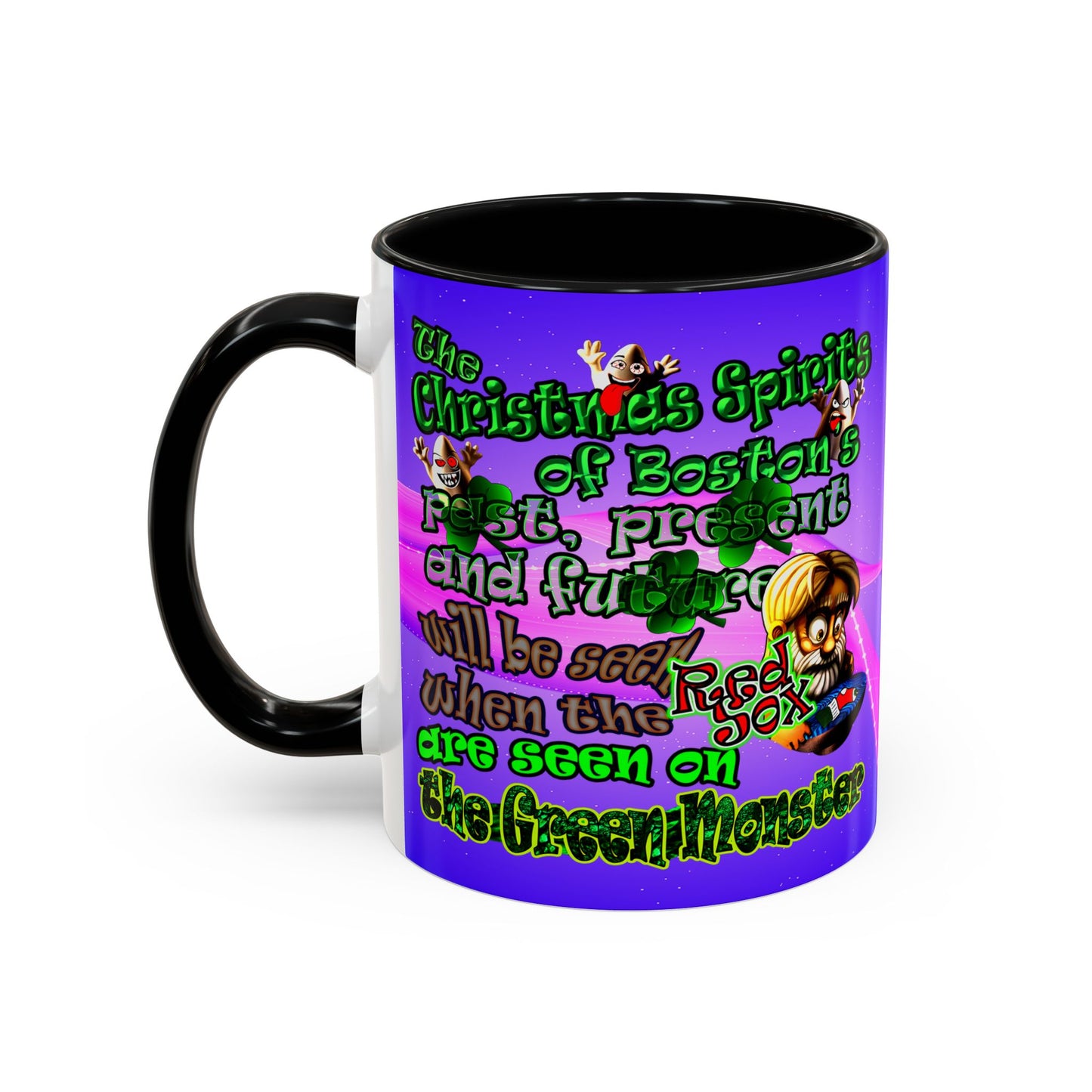 christmas spirits of boston - Accent Mug (purple-pink wave)