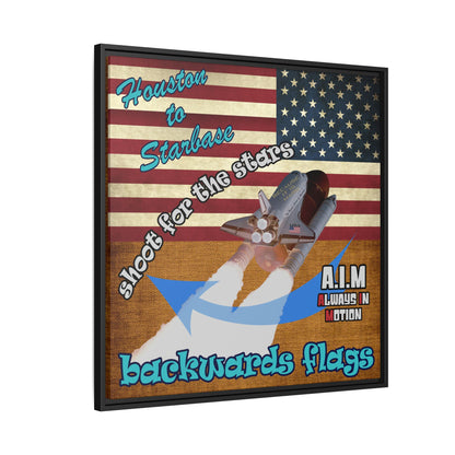 shoot for the stars - framed canvas art (brown papyrus)