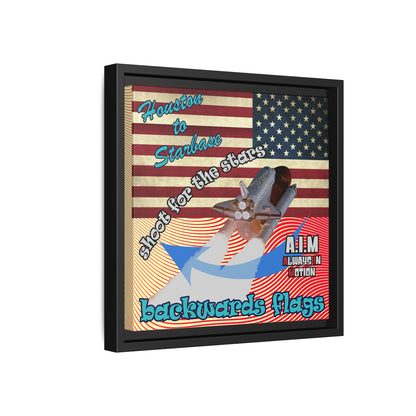 shoot for the stars - framed canvas art (yellow-orange wave)