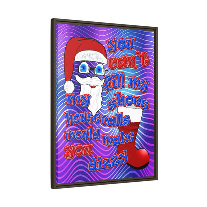 santa's shoes - framed canvas art (purple wave)