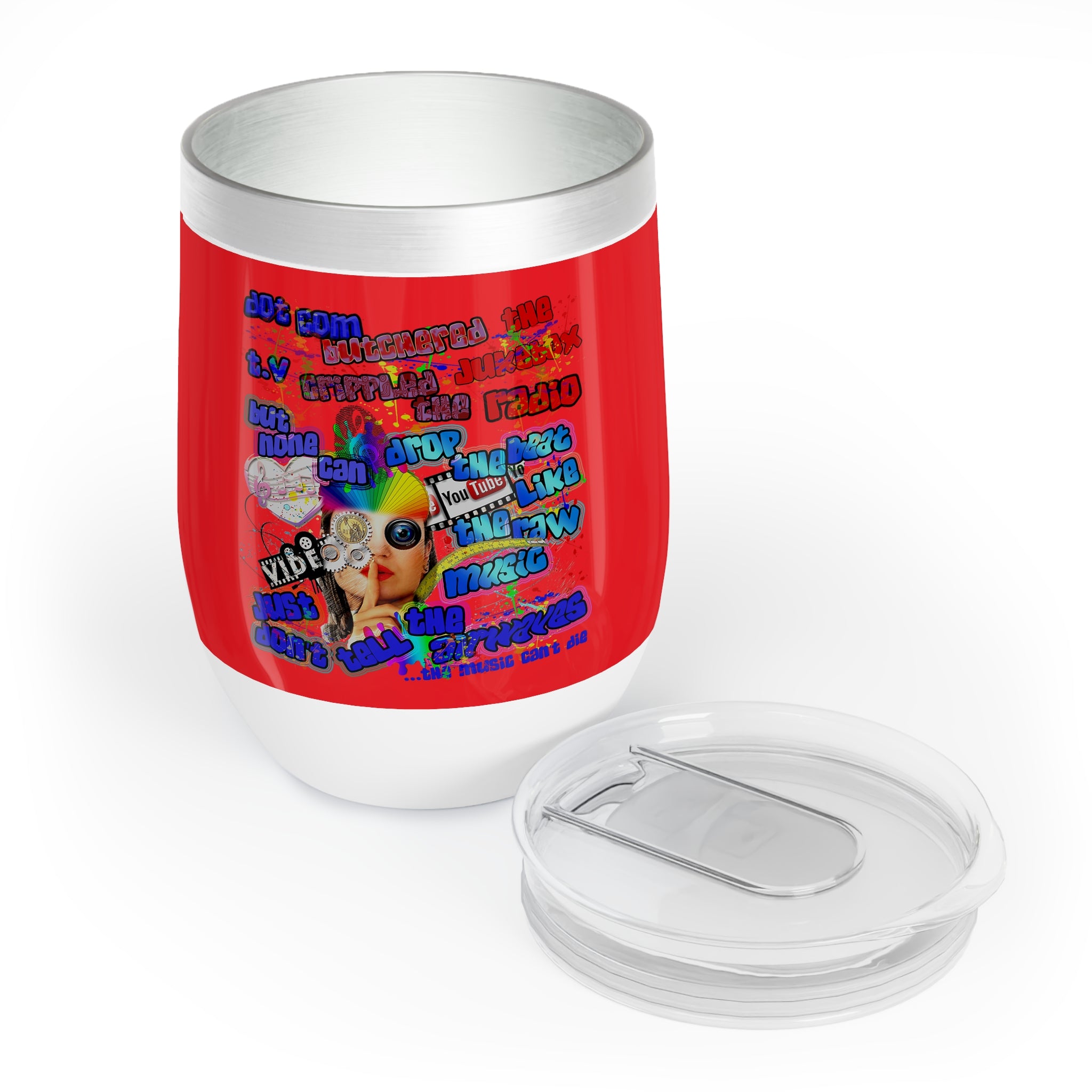 drop the beat - Chill Wine Tumbler (red)