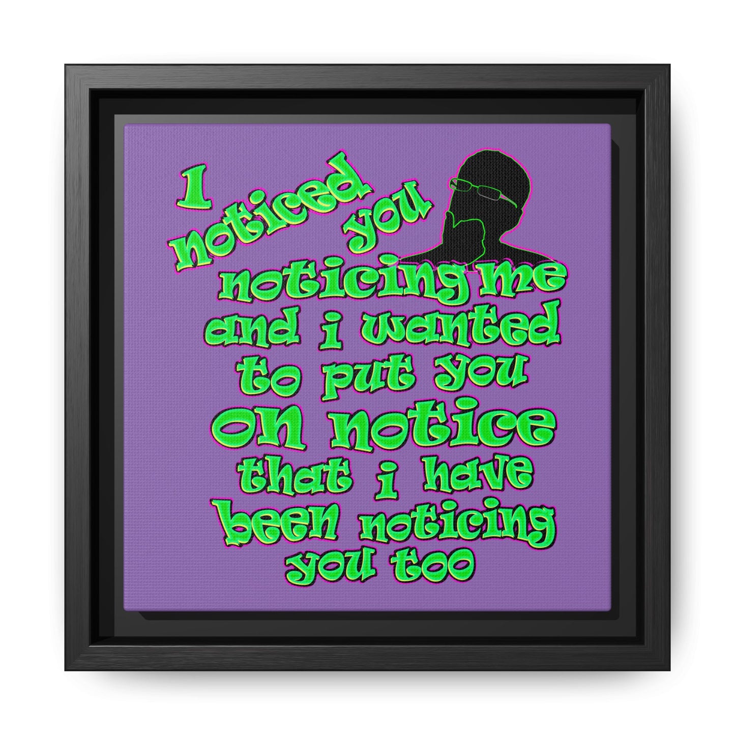 noticed you noticing - framed canvas art (light purple)