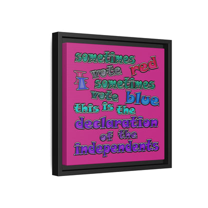 declaration of the independents - framed canvas art (pink)